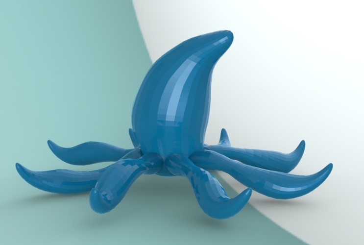 Low Poly Space Octopus 3D Print 5548