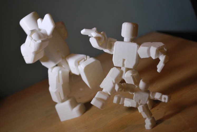 Action Figure - Open Source - snaps together - prints without su 3D Print 55520