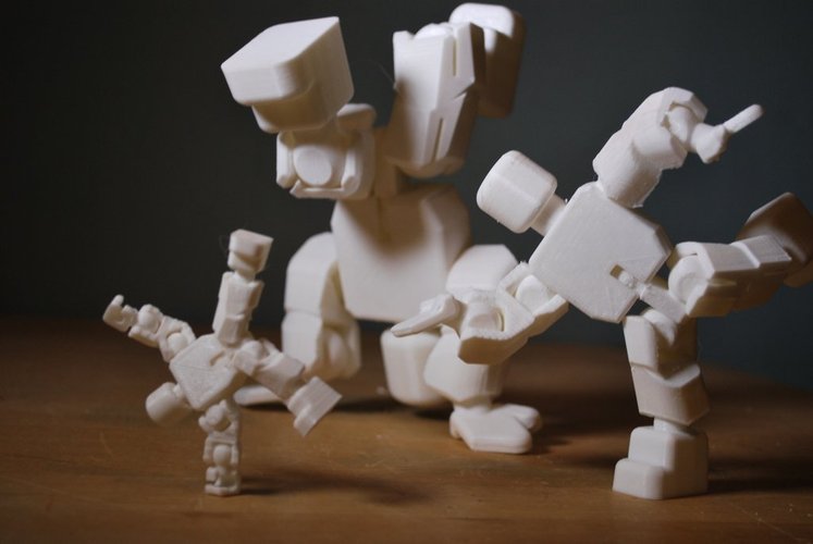 Action Figure - Open Source - snaps together - prints without su 3D Print 55521