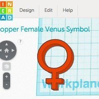 Small Copper Female Venus Symbol 3D Printing 56079