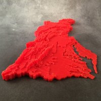 Small Chesapeake Bay Watershed Contour Map 3D Printing 56092