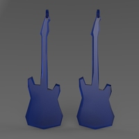 Small Low Poly Electric Guitar Earring 3D Printing 5611