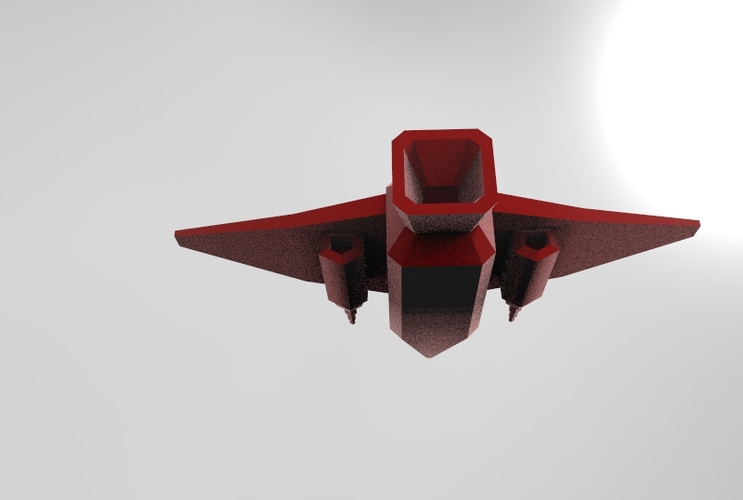 Low Poly Space Ship 3D Print 5653