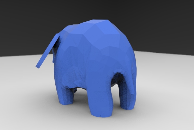 Low Poly Baby Elephant 3D Print 5661