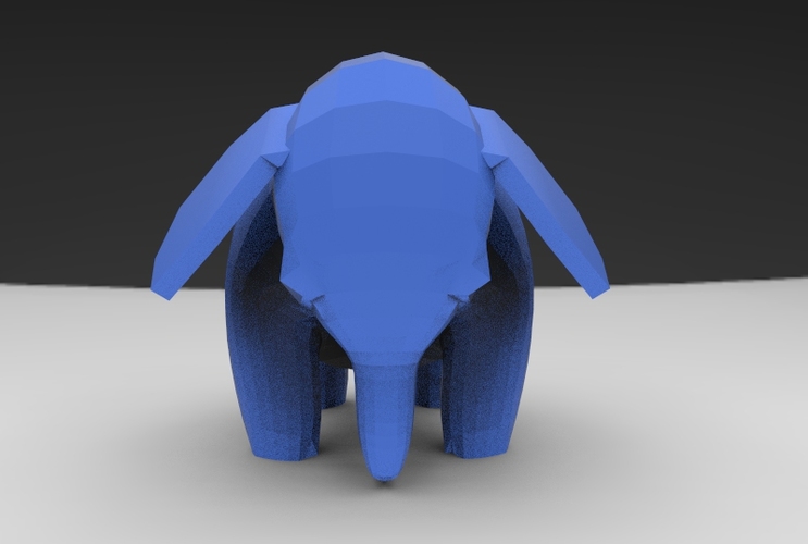 Low Poly Baby Elephant 3D Print 5662