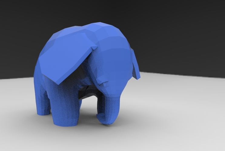 Low Poly Baby Elephant 3D Print 5663