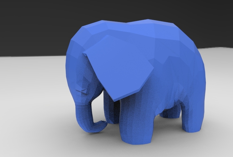 Low Poly Baby Elephant 3D Print 5664