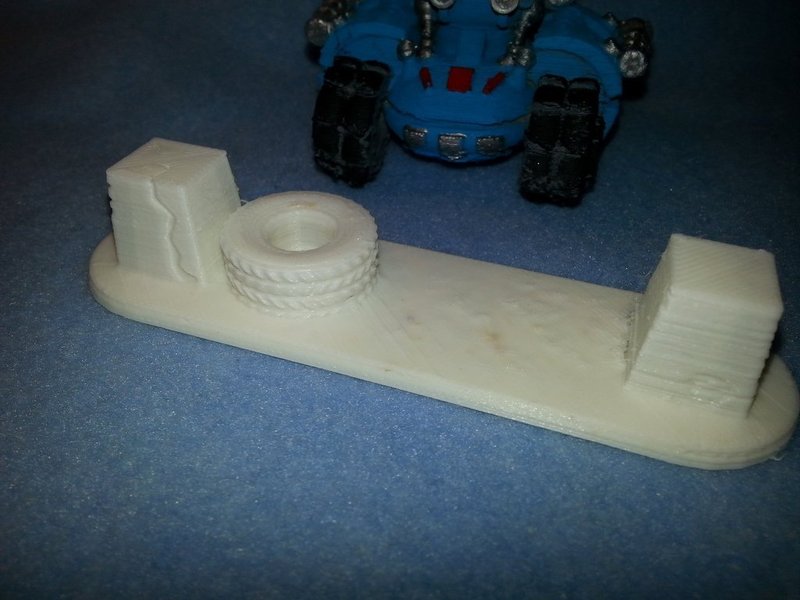 War Gaming Terrain - Concrete Barrier w/ Tire