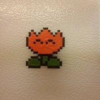Small Pixel Fire Flower (Magnet or Pin) - Super Mario World 3D Printing 57089