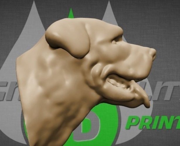 Rottweiler dog head 3D Print 58382