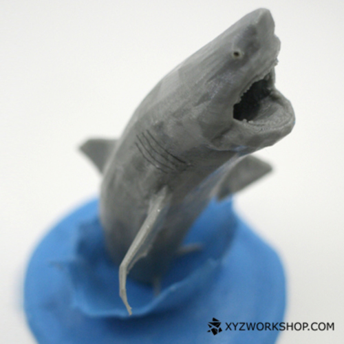 Flying White Shark Figurine (Low Poly) 3D Print 5887