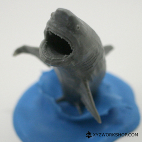 Flying White Shark Figurine (Low Poly) 3D Print 5888
