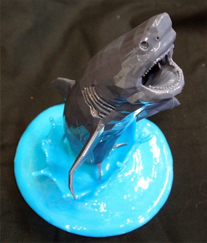 Flying White Shark Figurine (Low Poly) 3D Print 5890
