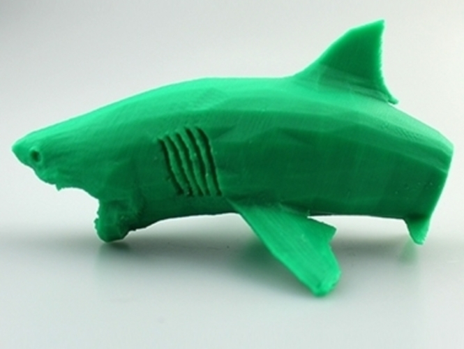 Flying White Shark Figurine (Low Poly) 3D Print 5897