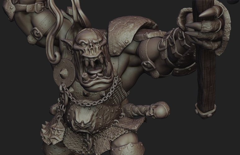 WarHammer Character Grimgor IronHide - Head only 3D Print 58985
