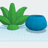 Small Oddish Planter with Lid 3D Printing 59534