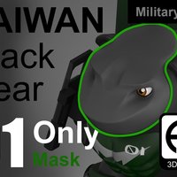 Small Taiwan Black_bear Military [Only MASK] 3D Printing 59787