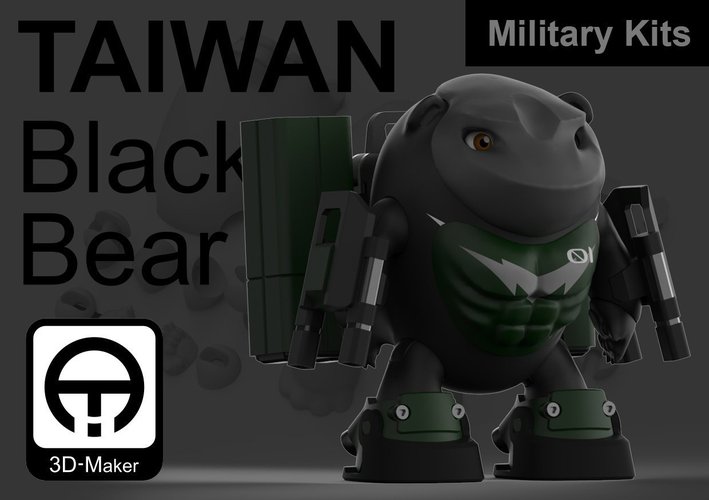 ​Taiwan Black_bear Military [Only Equipment] 3D Print 59790