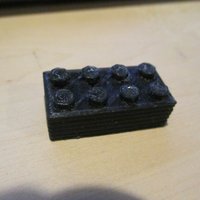 Small Legotype Block 2 x 4 Pegs 3D Printing 60892