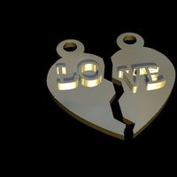 Small Heart pendant 3D Printing 61448