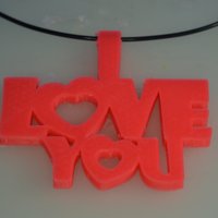 Small Special Valentine's Day I Love You Keychain Hanger Necklace 3D Printing 61462