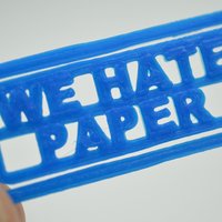 Small "We Hate Paper" Paper Clip 3D Printing 61618