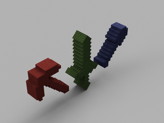 Minecraft Ferramentas Impressão 3D / Tools 3D Printing  3D Print 61741
