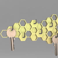 Small Honeycomb Key Hanger 3D Printing 62831