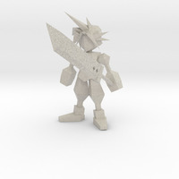 Small Cloud Strife Low Poly 3D Printing 63230