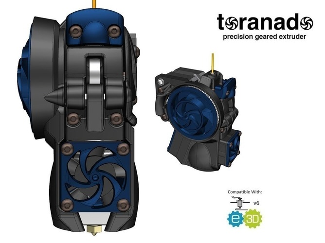 The Toranado Precision Geared 1.75mm Extruder 3D Print 63267