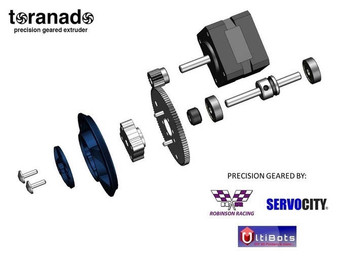 The Toranado Precision Geared 1.75mm Extruder 3D Print 63270