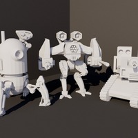 Small Robot Minifigure Trio 3D Printing 63338