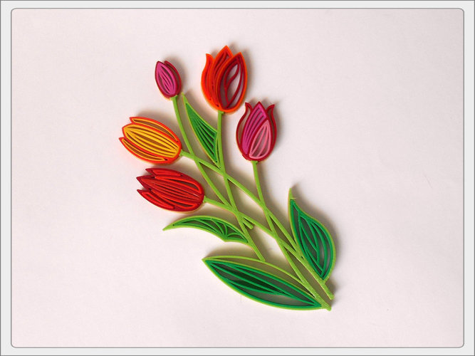 Quilling "Tulips". 3D Print 65299