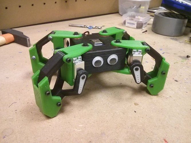Kame: 8DOF small quadruped robot 3D Print 65374