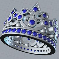 Small crown ring 3D Printing 65621