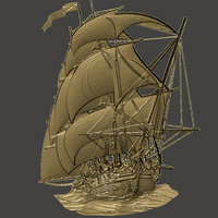 Small Boat-relief 3D Printing 65641