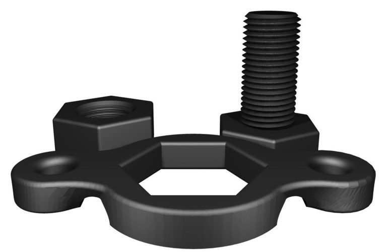 Bolt, Nut, and Wrench 3D Print 65697