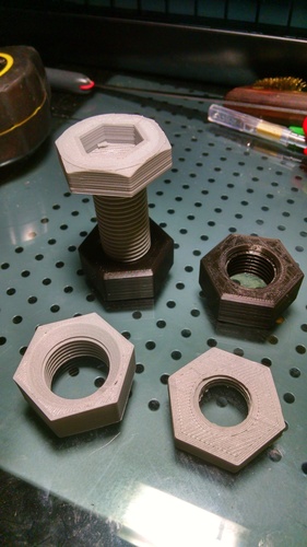 Bolt, Nut, and Wrench 3D Print 65698