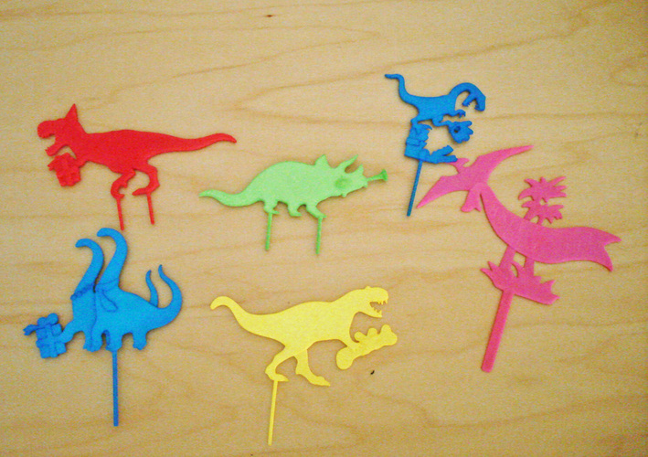 DINOSAUR-CAKE TOPPERS SET OF SIX 3D Print 6573 DINOSAUR-CAKE TOPPERS SET OF SIX 3D Print 6573