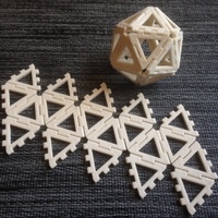 Small Customizable hinge/snap Icosahedron net 3D Printing 65855