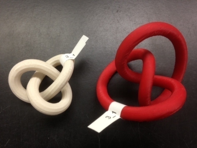3D-printed Conformations of Knots through 7 Crossings  3D Print 65900