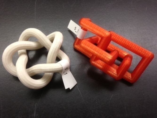 3D-printed Conformations of Knots through 7 Crossings  3D Print 65902