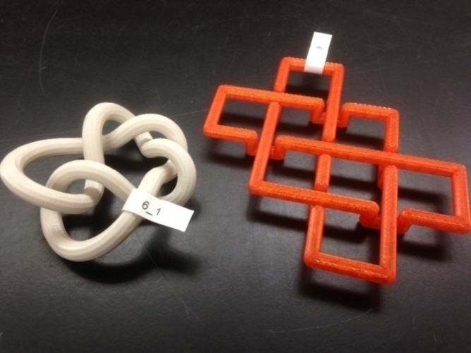 3D-printed Conformations of Knots through 7 Crossings  3D Print 65904