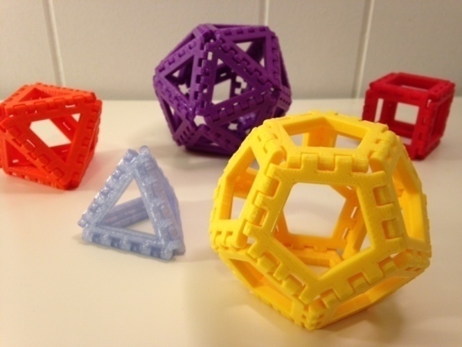 Polyhedra - Hinged Nets and Snap Tiles 3D Print 66017