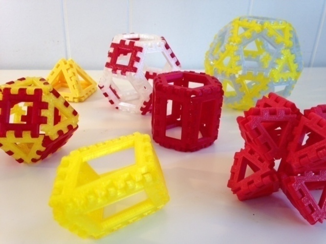 Polyhedra - Hinged Nets and Snap Tiles 3D Print 66019