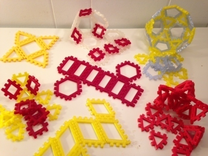 Polyhedra - Hinged Nets and Snap Tiles 3D Print 66020