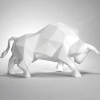Small Low Poly Bull Art Sculpture 3D Printing 66105