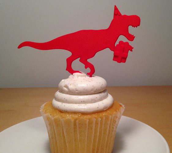 T Rex Cake Topper 3D Print 6632 T Rex Cake Topper 3D Print 6632