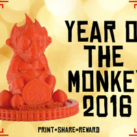Small Red Monkey - Chinese New Year 2016 3D Printing 66872