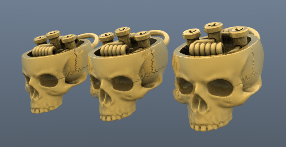 RDA Skull Pendant 3D Print 66908